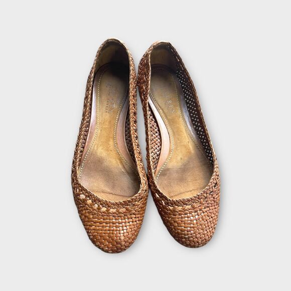 Lauren Ralph Lauren Braided Woven Leather Ballet Flats Sz 9.5 Boho Balletcore - Picture 3 of 8